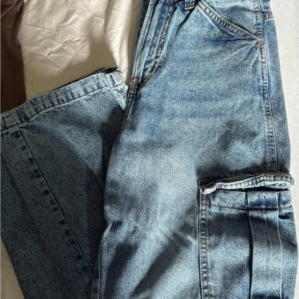 Blue Denim Cargo Jeans